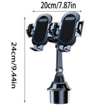 Foldable Car Cup Holder Phone Stand for Double Devices 360 Degree Rotating Adjustment Custom Angles V1192-AZ-W-23666