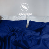 Royal Comfort Vintage Washed 100 % Cotton Quilt Cover Set Queen - Royal Blue ABM-10002600