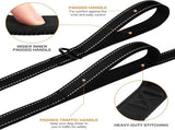 Martingale Dog Collar, 6FT Double Handle Leash for Training, Black V1259-DP01-A-4636