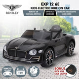 Bentley Exp 12 Licensed Speed 6E Electric Kids Ride On Car - Black CAR-BEN-BK