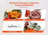 Artificial Decorative Wreath 60.96cm Red Orange Yellow Hydrangea Rose Wreath with Wooden Sign Year V767-VVR-ZSHHXQHMPHCH0I3Y1V0