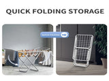 Upgrade Double Wing Floor Folding Drying Rack For Clothes Quilt Towel-White V1161-109759