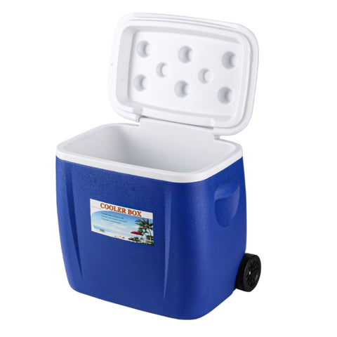 Glacio 38L Portable Ice Cooler Box With Wheels Camping Fridge ICE-COOLER-38L-WHEEL-BL