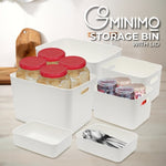 GOMINIMO 6 Pieces Plastic Storage Bins with 4 Lids V227-3720402114060