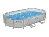Bestway Swimming Pool 427x250x100cm Steel Frame Above Ground Pools Filter Pump Ladder 7250L BW-POOL-427CM-56715