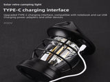 2 Pack Vintage Solar Camping Lantern Rechargeable Dual Panel Hanging Solar Powered Outdoor Lights V1294-YM0901-H49269-2