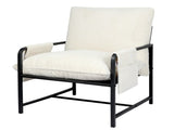 Levede Metal Framed Lounge Chair Corduroy in Beige CH1148-BG
