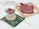 Square Wooden Knitting Loom Board, Beech Wood with Stainless Hooks for Blankets Scarves, 30 x 30cm V1188-MS-721-319