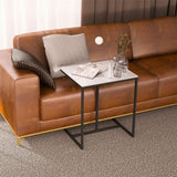 C Shape Sofa Side End Table Sintered Stone Black White V178-66798