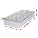Giselle Bedding 1500GSM Pillowtop Mattress Topper Bamboo Mattress Pad for Back Pain Relief Washable TOPPER-BAM-11-KS