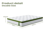 Artiss Double Bed Frame and BedStory Hybrid Mattress Bundle with Headboard White BFRAME-SET-NEO-XF-34-D