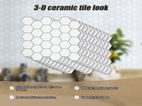 Tiles 3D Peel and Stick Wall Tile Hexagon White V63-836601