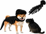 Dinosaur Skeleton Glow in Dark Dog and Cat Costume,Pet Dinosaur Costume,Plush Halloween Pet Hood V1107-136-69214-BLK2