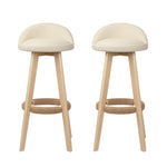 Artiss 2x Bar Stools Padded Leather Wooden Beige BENT-C-9004H-BGX2