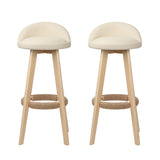 Artiss 2x Bar Stools Padded Leather Wooden Beige BENT-C-9004H-BGX2