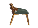 Set of 2 Rattan Back Dining Chairs, Green Faux Leather V1127-AU-DC02-GRN