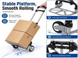 Folding Hand Truck, 1 Pack Portable Dolly Cart with Telescoping Handle, Lightweight Aluminum Alloy V1338-WAK0073
