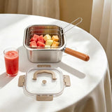 2.5L Stainless Steel Deep Fryer Pot, Portable Steamer with Basket Portable outdoor cooking pot with V1107-122-78188
