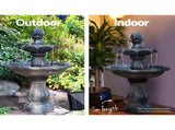 Gardeon Solar Water Feature 3-Tier Fountain with Pump Kit Bird Bath 93CM Black FOUNT-3LVL-BK