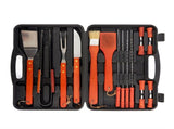 18 Piece BBQ Grill Tool Set with Wooden Handle Utensils and Carry Case for Charcoal, Gas Grills, V1189-LC-HW-00593