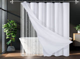 Waffle Fabric Shower Curtain with Liner and Hooks Set Bathroom Curtain for Home Hotel 72 X 72in V1294-YM0901-YM888YBTMSY04V24W0001