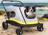 Large Dog Stroller Foldable Pet Pushchair with Doors V767-P-XL121-M-G1