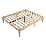 Warm Wooden Natural Bed Base Frame Queen V264-STB-108P-NTR-QU-1