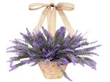 Artificial Hanging Flowers in Basket for Front Door Hanging Lavender Wreath Basket Outdoor Indoor V1294-YM0716-10348076