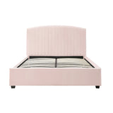 Camelia King Single Size Bed Frame Pink Velvet Upholstery High Headboard Quality Slats Metal V43-BED-CAM-KSPN