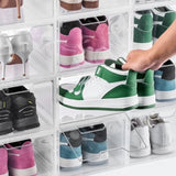 VEVOR Shoe Storage Boxes, 12 Pack Clear Stackable Shoe Boxes Storage Organizers with Magnetic Door, V952-KDDQTMCXXHQKSN20V001V0