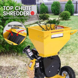 Ducar 7HP Wood Chipper Shredder Mulcher Grinder Petrol Yellow Black WCP-Z05-YLBK