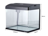 37L Complete Aquarium Starter Kit Curved Glass Fish Tank with LED Light Bio Filter Pump Freshwa MR-418