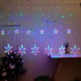 LED Curtain Lights,12 Snowflake LED Curtain String Lights Memory Window Curtain Lights with 8 Modes V1366-AZ2-W-04176