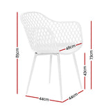 Gardeon 4PC Outdoor Dining Chairs PP Lounge Chair Patio Furniture Garden White ODF-CHAIR-PP130-WH-4X