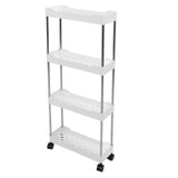 Slim Rolling Storage Cart 4 Tier Bathroom Organizer Mobile Shelving Unit Utility Cart Tower Rack for V1294-YM0901-3117240164211