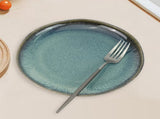 3 Pieces Reactive Glazed Ceramic Organic Fine Dinner Set with Plate and Bowl EARTHY AQUA V274-HA-LA-P0024301-BU
