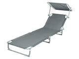 Levede Foldable Lounge Chairs with Canopy Grey OD1065-DG