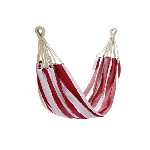 IDC Homewares Red Striped Single Size Cotton Hammock 150 x 205 cm V442-IDC-MISC-HAMMOCKSTRIPED-RED-SH