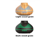 (2-Pack) 500mL Wood-Grain Ultrasonic Diffuser and Humidifier, 7-Color LED Night Light with Timer, V1265-AU-179-SHENMU-2