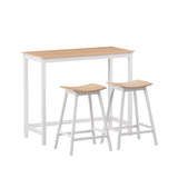 Artiss Bar Table and Stools Set Dining Desk Solid Wood Kitchen Chairs Cafe Pub FUR-S-BAR-TAB-CHR-SET-WD