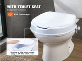 Raised Toilet Seat, 100 mm Height Raised, 136 kg Weight Capacity, Universal Toilet Seat Riser, Screw V952-LBSDSJGMTZDW0KLIAV0