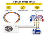 Vacuum Pump 4.8CFM 1/3HP Air Vacuum Pump HVAC A/C Air Refrigerant Rotary Vane Vacuum Pump Single V952-4.8CFM1/3HPZKB3F1V3