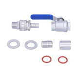 Weldless Kettle Valve Kit 1/2in BSP Ball Valve Quick Connector Bulkhead Assembly V1294-YM0721-3118210078511