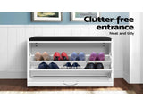 Artiss Shoe Rack Cabinet Bench 15 Pairs White Kyla FURNI-O-SHOE-BEN01-WH