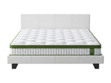 Artiss Double Bed Frame Platform White PVC Leather Hybrid Mattress Modern BFRAME-SET-NEO-XFMA-D