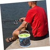 28cm Diameter Camping Sink Collapsible Fishing Bucket for Fish Foldable Bucket Collapsible Camping V1107-133-71521-GRN-28CM