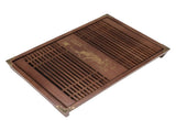 Kungfu Tea Tray Chinese Gongfu Tea Tray Drainage Water Storage Wood Tea Table with Drain Pipe Light V1294-YM0703-3118230040212