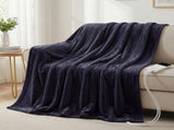 Giselle Electric Throw Rug Double Size 200x180cm Coral Fleece Heated Blanket Charcoal EB-C-THROW-RUG-200-CHR