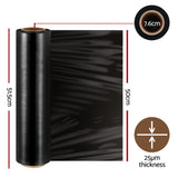 500mm x 400m Stretch Film Pallet Shrink Wrap 2 Rolls Package Use Plastic Black SF-50X400-2-BK