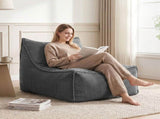 Artiss Bean Bag Chair Cover with Filler Soft Corduroy DIY Stuffed Animal Storage Bean Bag for BD-LOUNGE-S-GR-5FILLER